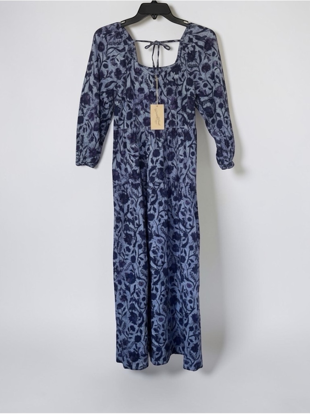 Universal Thread Blue Floral Puff‎ Sleeve Smocked Midi Dress Size S NWT